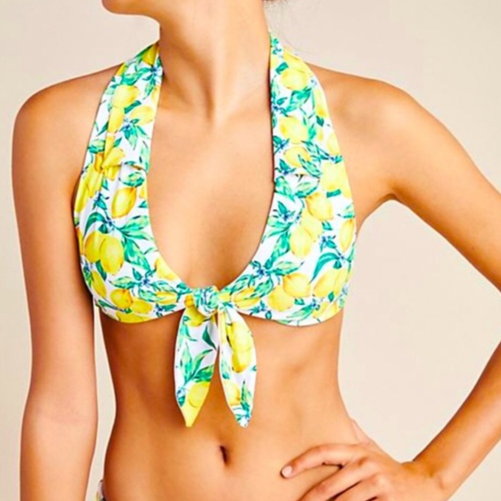 Onia Kids Lemon Print One Piece Swimsuit - Yellow and Green